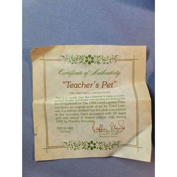 Carol Lawson Plates Storytime 1981 Teachers Pet 1982 Teatime Surprise 1983 VTG - Picture 12 of 12